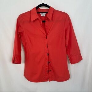 Vintage 1990s FADED GLORY Women’s  Snap Buttons Red/Orange Blouse Size Small